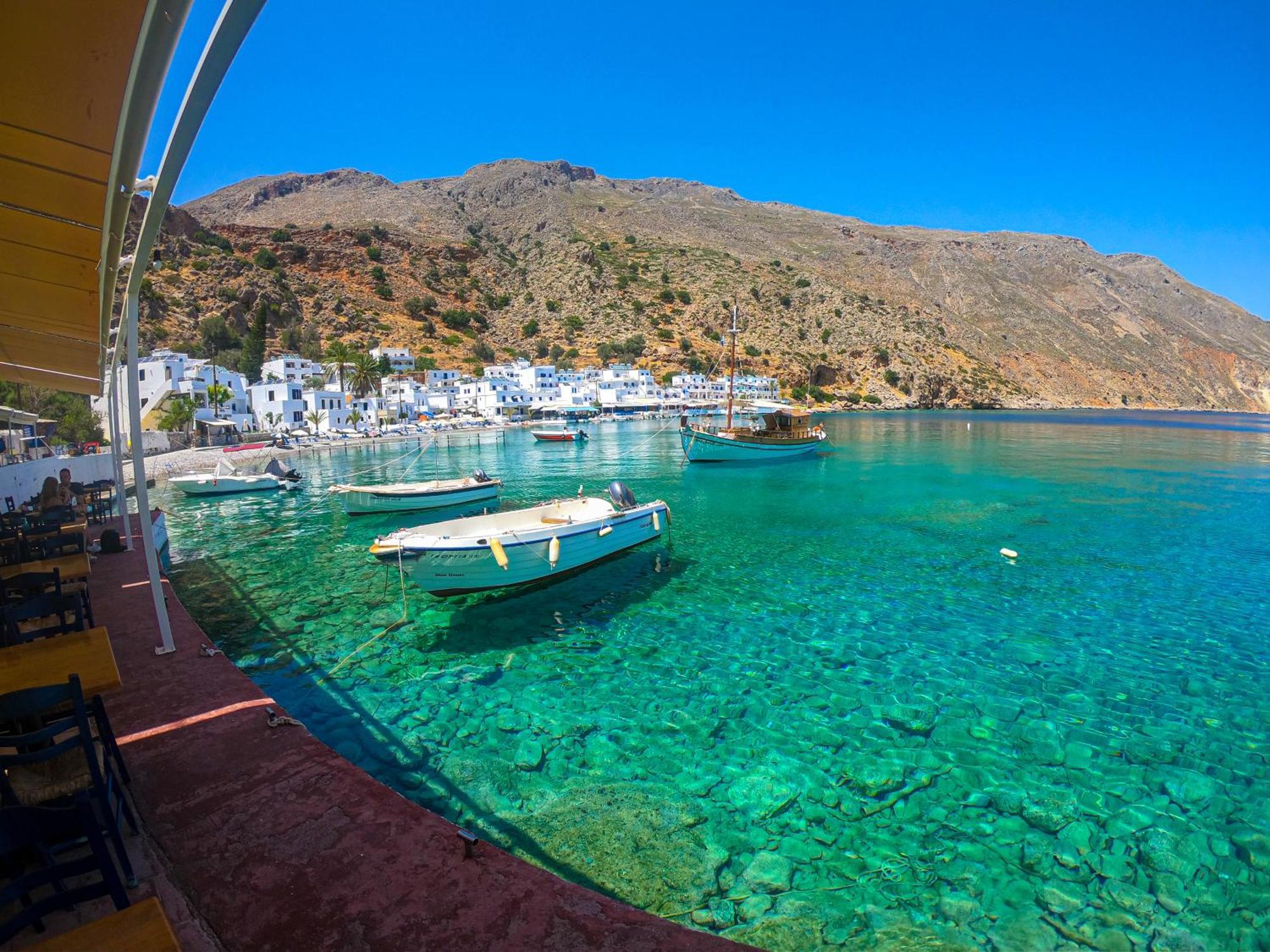 The Blue House Hotel Loutro Exterior foto
